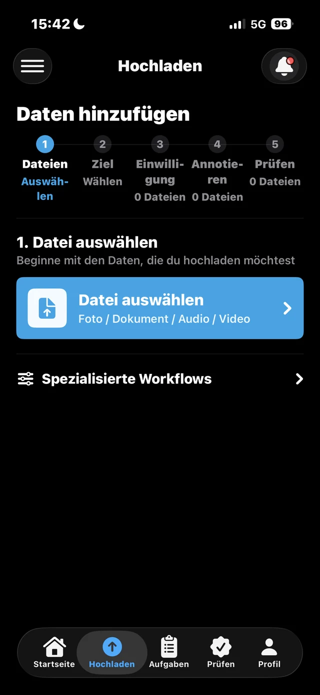 Crowdifai App – Startseite
